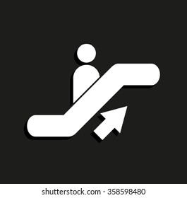 Escalator -  vector icon with shadow