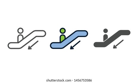 Escalator vector icon sign symbol