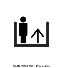 escalator up vector icon white background, up icon