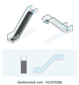 Escalator. Vector Illustration.