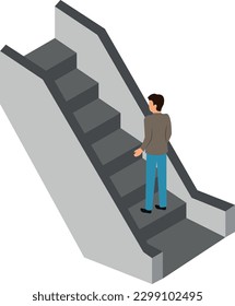escalator Vector illustration on a transparent background. Premium quality symbols. Flat icons for concept and graphic design.