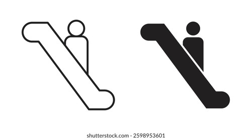 Escalator vector line icon illustration collection.