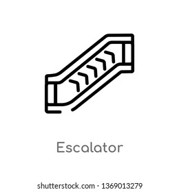 escalator vector line icon. Simple element illustration. escalator outline icon from accommodation concept. Can be used for web and mobile