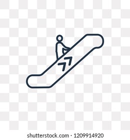Escalator Up vector outline icon isolated on transparent background, high quality linear Escalator Up transparency concept can be used web and mobile
