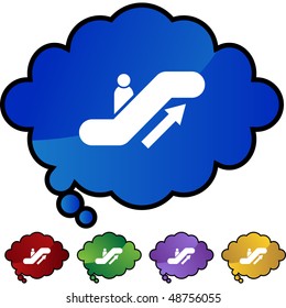 Escalator web button isolated on a background.