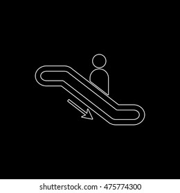 Escalator -  white vector icon