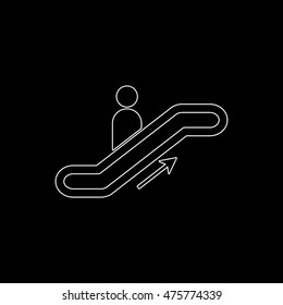 Escalator  - white vector icon
