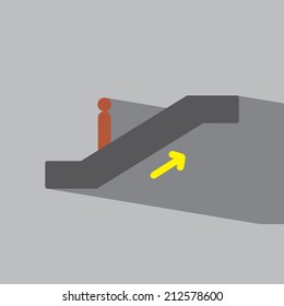 escalators flat icon  vector illustration eps10 