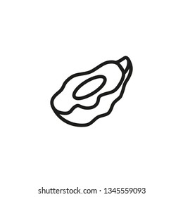 Escallop line icon. Seashell, shellfish, mollusk. Seafood concept. Vector illustration can be used for topics like food, animals, nature