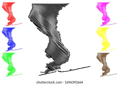 Escambia County, Florida (U.S. county, United States of America,USA, U.S., US) map vector illustration, scribble sketch Escambia map