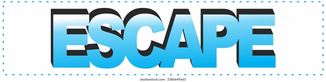 ESCAPE 3d text vector, Simple word ad design, white background.