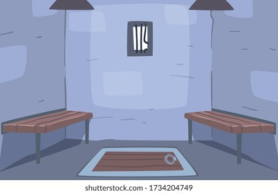 Escape Ancient Room Interior, Prison ell, Reality Quest for People Finding Way out e Vector Illustration
