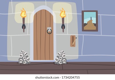 Escape Ancient Room Interior, Reality Quest for People Finding Way out and Searching of Treasure Vector Illustration