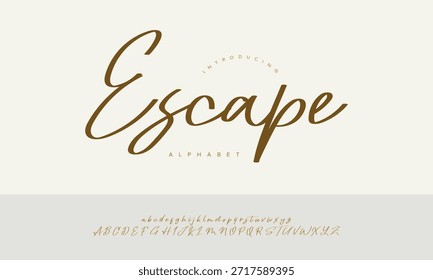 Escape Bold Hand Painted Brush Script Font Alphabet Vector For Adventure Poster Design