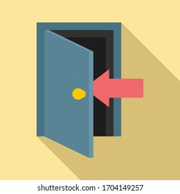 Icono de la puerta de escape. Icono vectorial de puerta de escape para diseño web