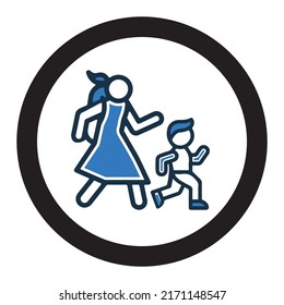 Escape family or moving refuge icon