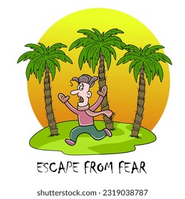 ESCAPE FROM FEAR. VECTOR illustration