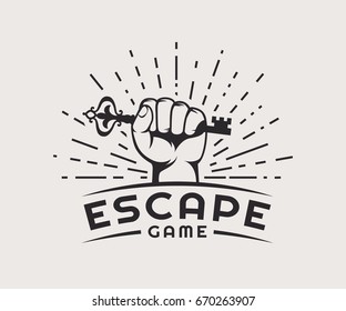Escape game logo. Vector badge isolated on a white background. - Shutterstock ID 670263907