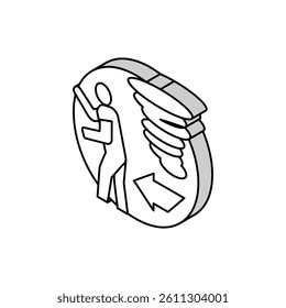 escape from hurricane refugee isometric icon vector. escape from hurricane refugee sign. isolated symbol illustration