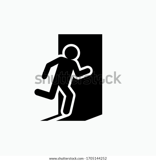 Escape Icon Emergency Sign Evacuation Symbol Stock Vector (Royalty Free ...