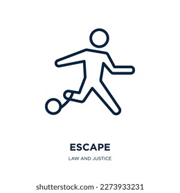 escape icon from law and justice collection. Thin linear escape, warning, urgency outline icon isolated on white background. Line vector escape sign, symbol for web and mobile