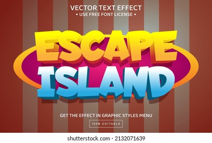 Escape Island 3D Editable Text Effect Template