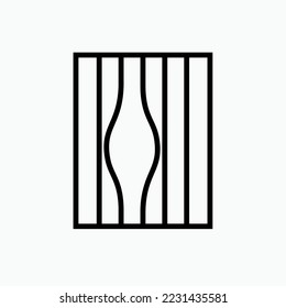 Escape, Jail Break Icon. Someone Wanted, Fugitive Symbol.
