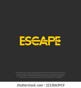 escape lettering logo design vector