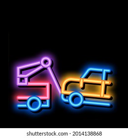 Escape Machine Truck neon light sign vector. Glowing bright icon Escape Machine Truck sign. transparent symbol illustration