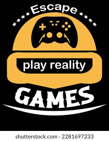 Escape play reality games t-shirt design