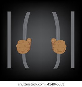 escape from prison, vector illustration 