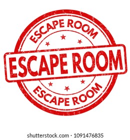 Escape Room Grunge Rubber Stamp On White Background, Vector Illustration