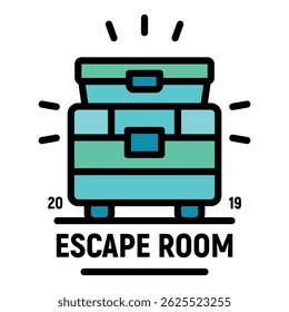 Ícone da sala de escape. Contorno da sala de escape ícone do vetor cor plana isolada