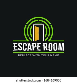 Escape room logo with dark background