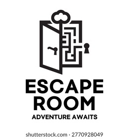 Escape room modern logo vector illustration