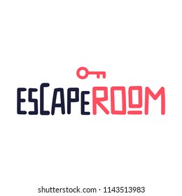 Escape Room. Vector Lettering Illustration On White Background.