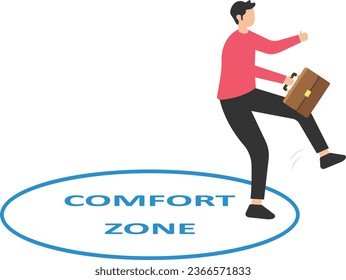 Escape from a routine comfort zone, Change to experience new challenges, Break free for freedoms, Escape from bird cage trap

