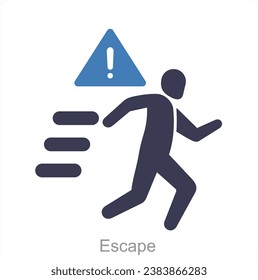 Escape and survive icon concept