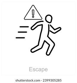Escape and survive icon concept