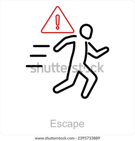 Escape and survive icon concept