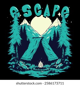 Escape vector illustration t shirt  design and etc