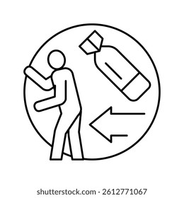 escape from war refugee line icon vector. escape from war refugee sign. isolated contour symbol black illustration