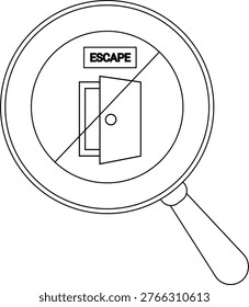 An escapeforbidden icon shows a door in a circle with a crossline inside a magnifying glass