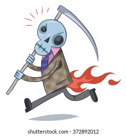 Escapes Death, vector image