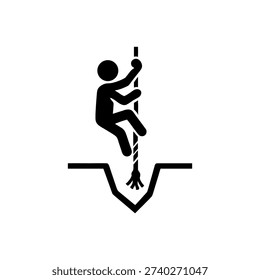 Escaping The Bottomless Pit Icon Isolated On White Background