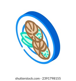 escargot dish french cuisine isometric icon vector. escargot dish french cuisine sign. isolated symbol illustration
