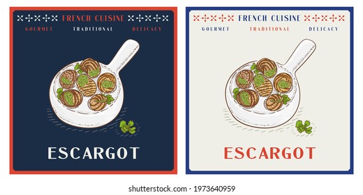 Escargot is French traditional restaurant dish