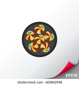 Escargots on plate icon