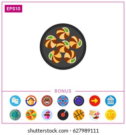 Escargots on plate icon