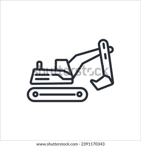 Escavator icon. vector.Editable stroke.linear style sign for use web design,logo.Symbol illustration.